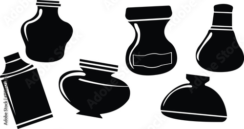 Check this carefully crafted vector of inkpot in modern style,Inkpot black silhouette