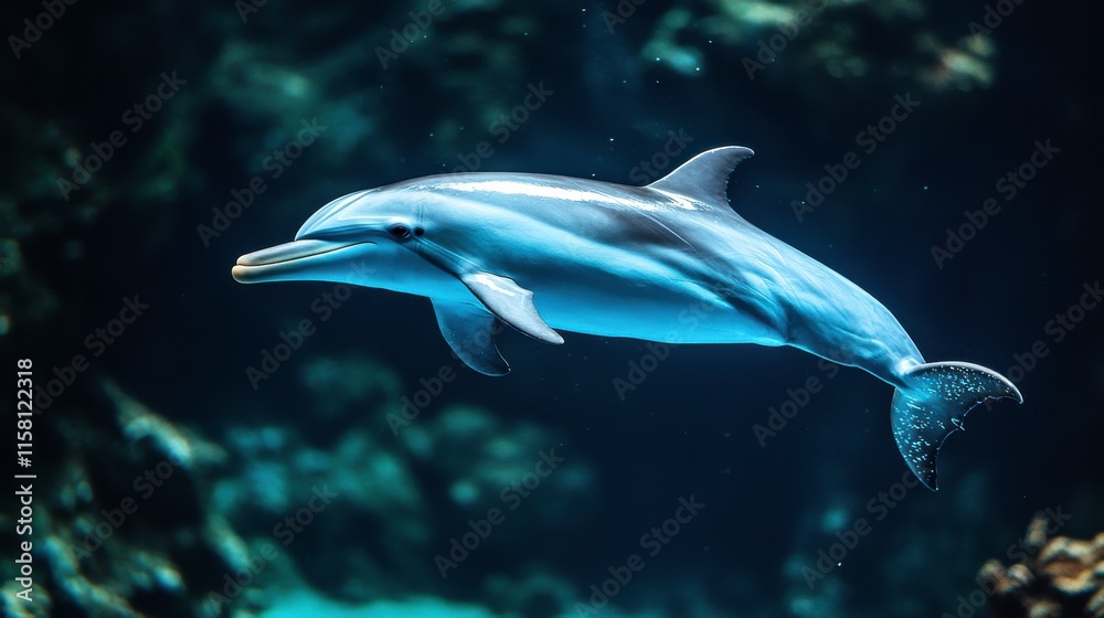 Fototapeta premium Elegant Dolphin in Natural Habitat Under Soft Lighting