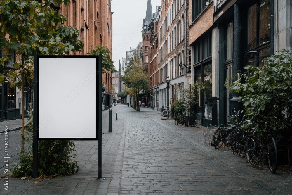 Minimalist display: white blank billboard set in unusual location, providing clean, open space for bold marketing concepts, highlighting potential for impactful advertising in distinct environment. Minimalist display: white blank billboard set in unusual location, providing clean, open space for bold marketing concepts, highlighting potential for impactful advertising in distinct environment.