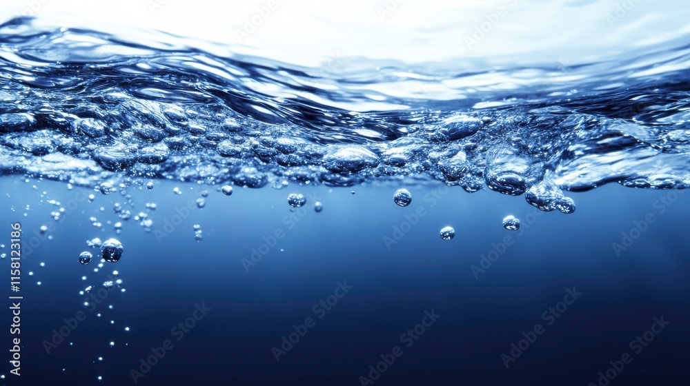 High Contrast Blue Water Action Shot with Soft Lighting High Contrast Blue Water Action Shot with Soft Lighting