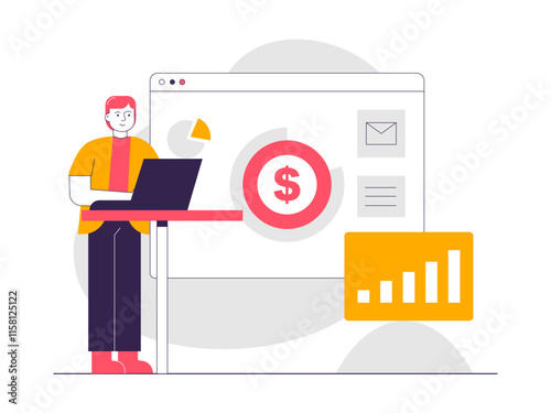 Financial investment. Investment illustrations. Flat vector illustrations