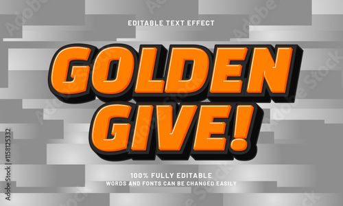 golden give editable text effects with a give and happy theme