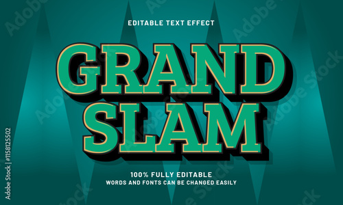 grand slam editable text effects with a sport and game theme