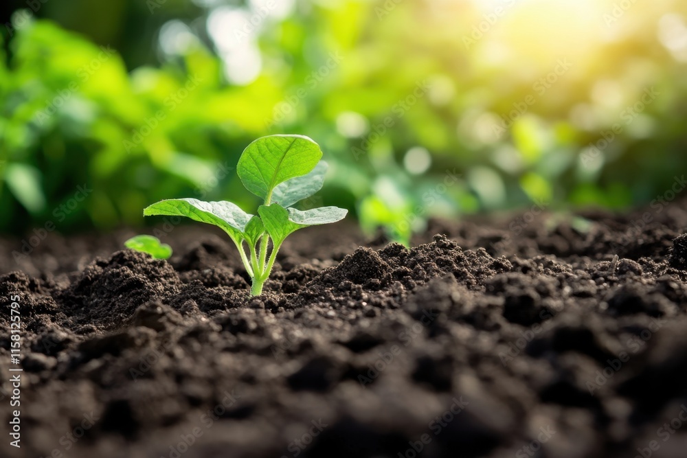 Fototapeta premium Close-up of Brown Soil Ground, Perfect for Plant Growth.