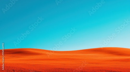 Stunning Scenic Landscapes Featuring Vibrant Field of Red Grass Under Clear Blue Sky for Nature Lovers