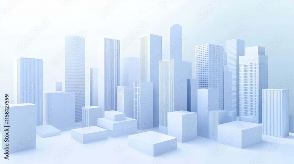 Modern city skyline with minimalistic design. Modern city skyline with minimalistic design.