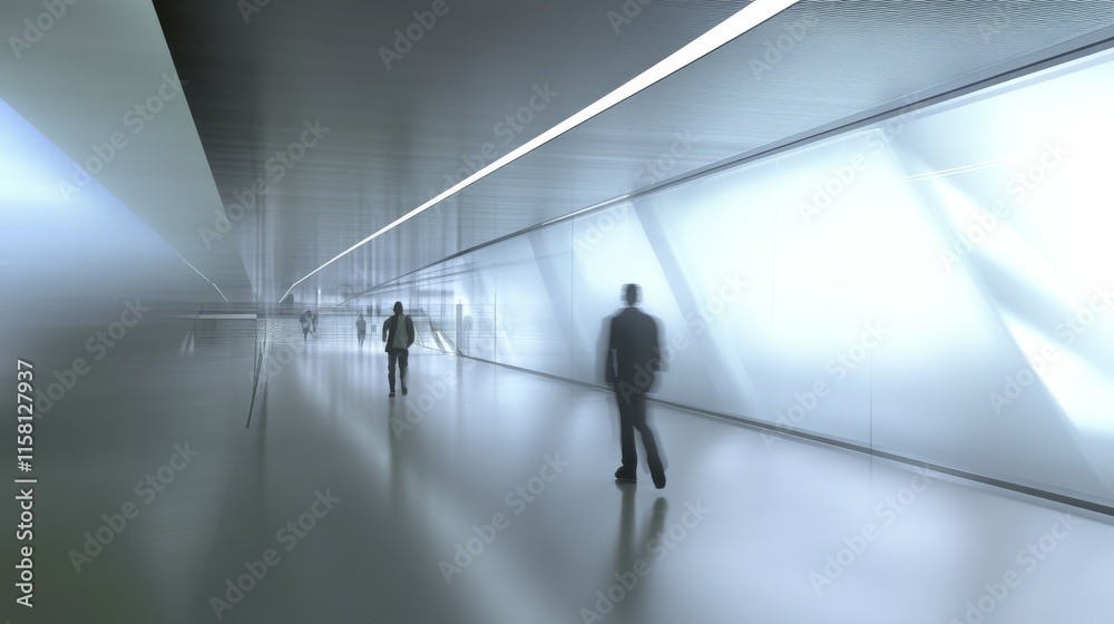 Modern hallway with shadows and soft lighting. Modern hallway with shadows and soft lighting.