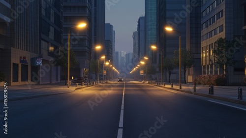 Wallpaper Mural Quiet city street illuminated at night. Torontodigital.ca