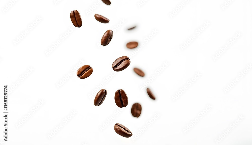 Obraz premium Roasted coffee beans, isolated on white background