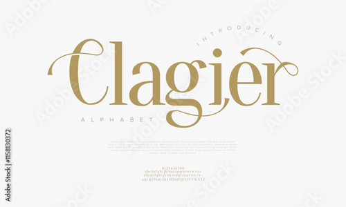 Clagier typography beauty fashion elegant minimalist serif italic fonts decorative wedding vintage retro logos. Minimal luxury font alphabet logo. Vector illustration