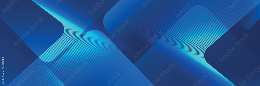 Abstract blue background with glowing geometric lines. Modern blue gradient square shape design. Futuristic technology concept. Suit for eps10