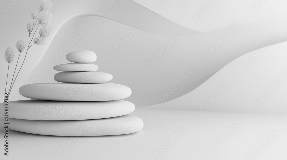 Calm and serene arrangement of white stones. Calm and serene arrangement of white stones.