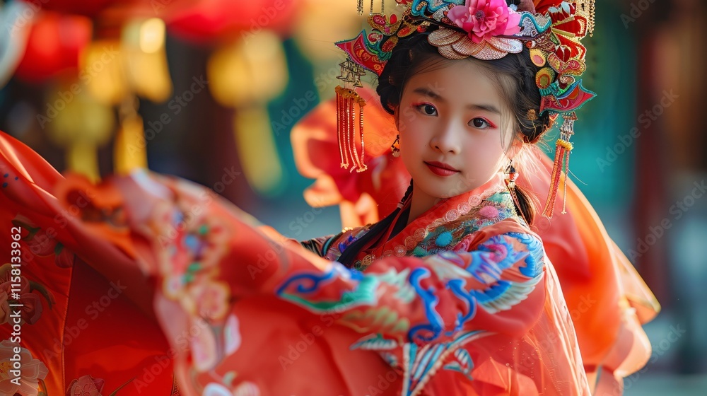 3D Illustration of a beautiful Chinese woman in traditional costume. 3D Illustration of a beautiful Chinese woman in traditional costume.