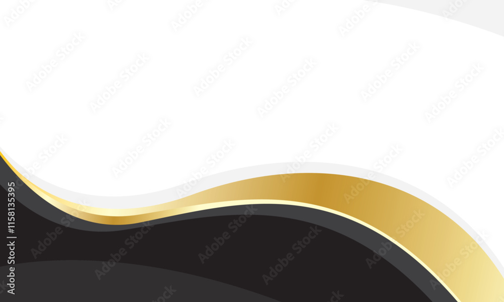 Fototapeta premium Stylish wave abstract black and gold background