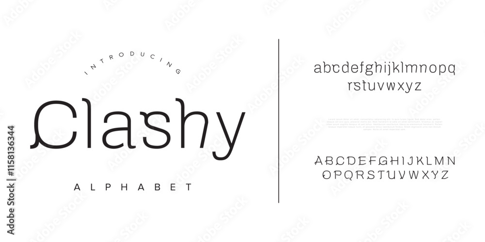 Fototapeta premium Clashy creative modern geometric urban alphabet font. Digital abstract futuristic, game, techno, robot, music, logo, sport, minimal technology typography. Simple numeric vector illustration