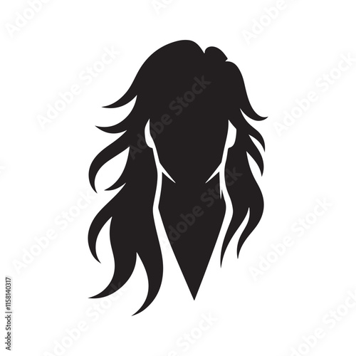 silhouette of a man with long hair