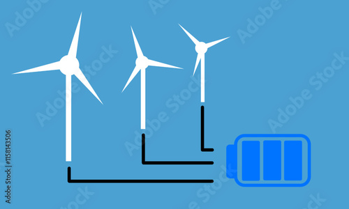 vector wind turbine produce energy ecology nature