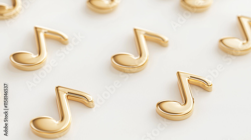 Golden Music Notes Pattern:...