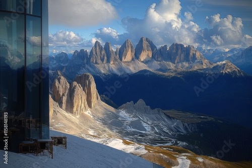 Lagazuoi view over Dolomites. photo