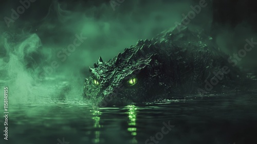 The Leviathan's Gaze: A Dark Fantasy Creature Lurking in the Swamp