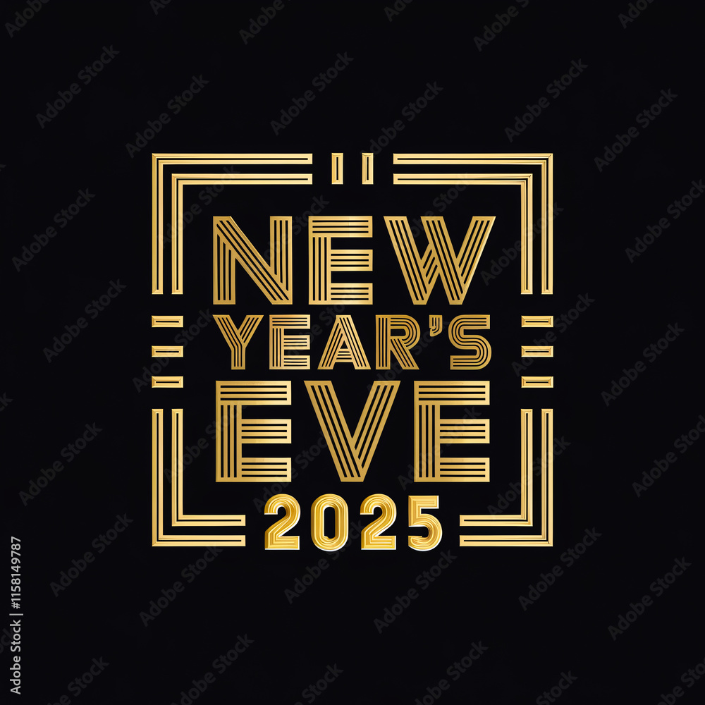 New Year's Eve 2025 - Happy New Year - NYE - Logo Icon Sign Social Media Post Marketing - Black Background - Square New Year's Eve 2025 - Happy New Year - NYE - Logo Icon Sign Social Media Post Marketing - Black Background - Square