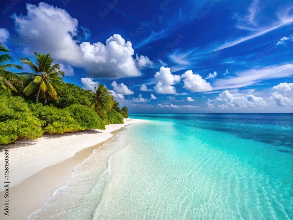 Fototapeta premium Minimalist Tropical Beach Toy Set Summer Ocean Seascape Photography