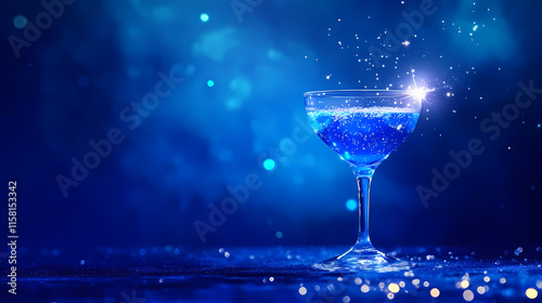 The color effect of the blue background, the blue color, the warm tone, the speed of the sparkling white light are the perfect composition. Cobalt. Illustration