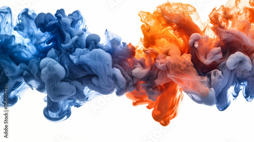 Metallic ink streams. the encounter of cobalt and sunset rust, captured in a surreal, liquid continuum with unobscured uhd sharpness. Cobalt. Illustration