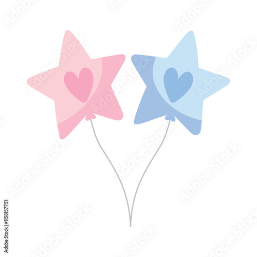 gender reveal balloons star
