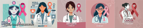 image of a female doctor saying World Cancer Day