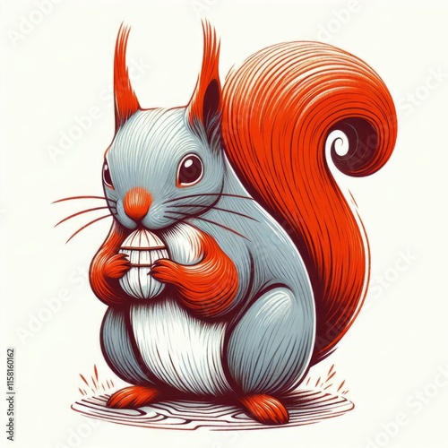 376 Squirrel Gray or red shaped like a squirrel holding a nut Iz photo