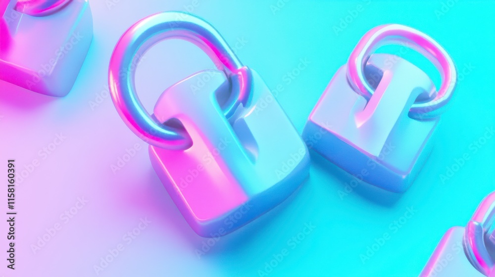 3D Soft Light Padlock on a White Background 3D Soft Light Padlock on a White Background