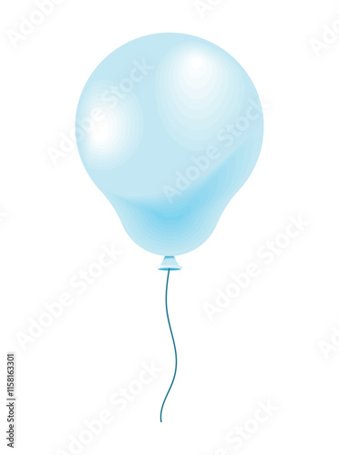 blue realistic balloon helium