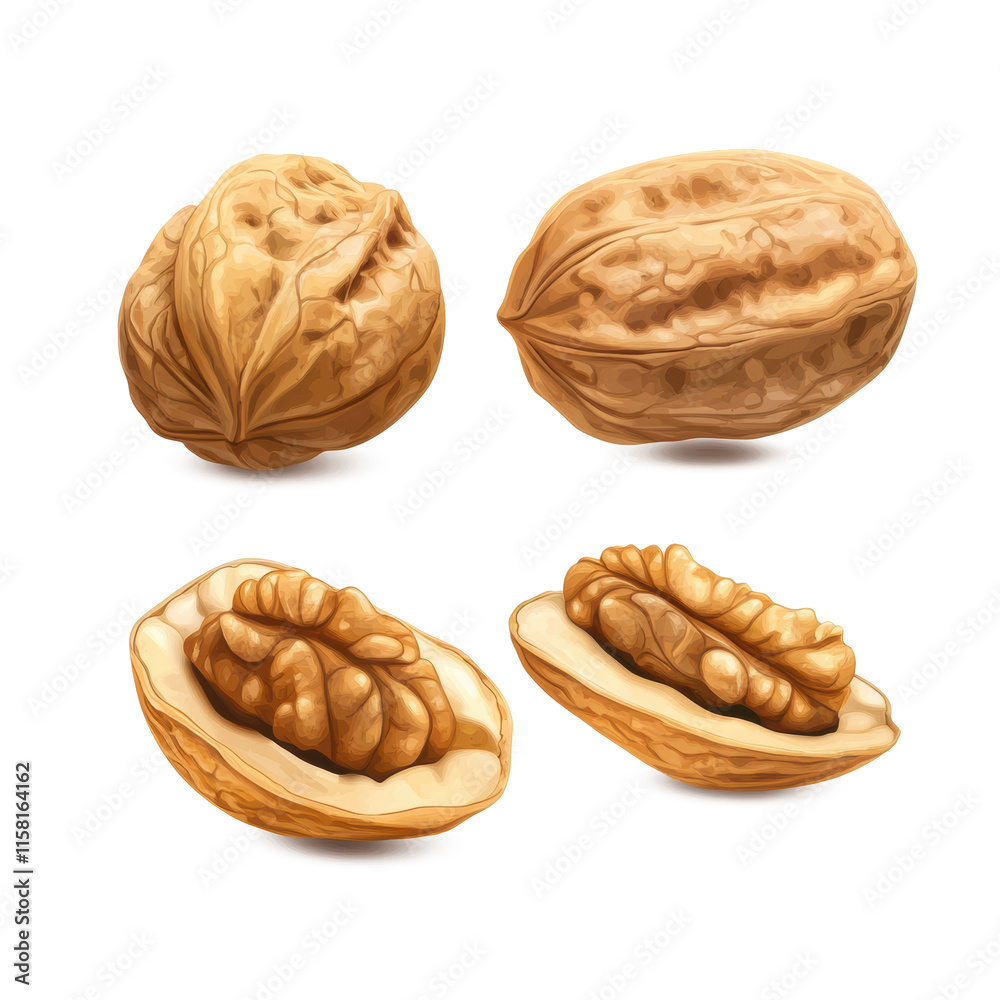realistic nut isolate on white realistic nut isolate on white