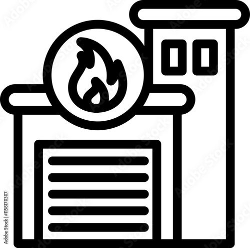Fire Station Line Icon