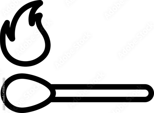 Match Fire Line Icon