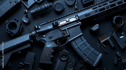 Rifle parts, wallpaper,  weapon technology for shooting with precision at long range.