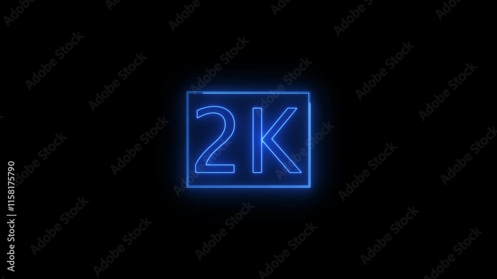 Dynamic Neon Text Animation in 2K Resolution with Glowing Effects
