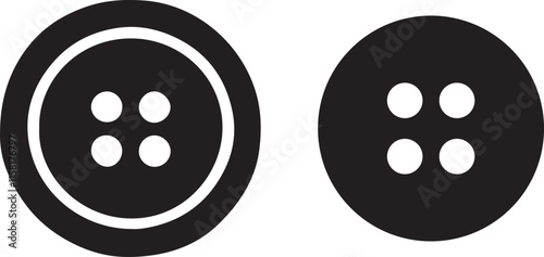 cloth button silhouette icon vector art illustration