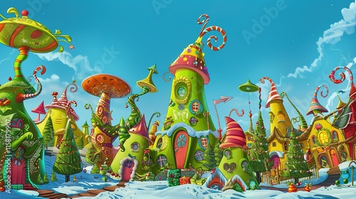 Cartoon Christmas village whoville fantasy photo