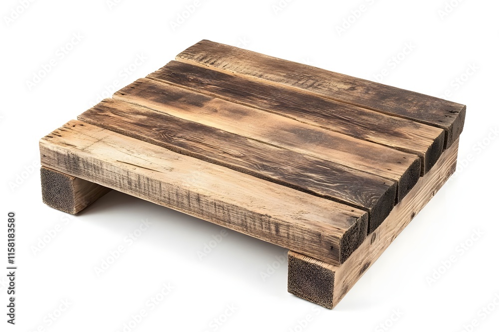 A wooden pallet with a rustic finish, used for storage or transportation. A wooden pallet with a rustic finish, used for storage or transportation.