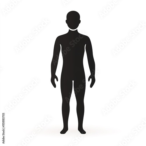 Human icon, designed in a simple and modern style, isolated on a clean white background. This minimalist representation symbolizes humanity, people, and general concepts of human figures.