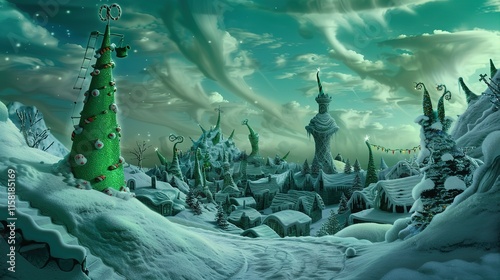 Mount crumpit Zoom background whoville fantasy photo