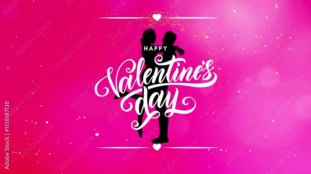 Happy Valentines Day greeting card. Calligraphic design for print cards, banner, poster Hand drawn text lettering for Valentines Day with hearts shape