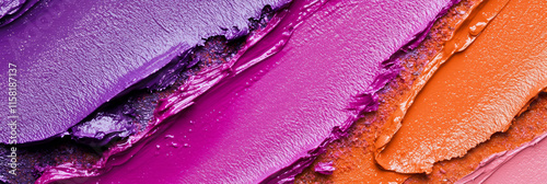 Colorful makeup smears in different shades of purple, pink, and orange, generative AI
