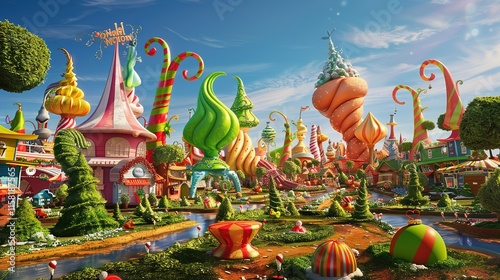 Photo backdrop Christmas village whoville fantasy photo