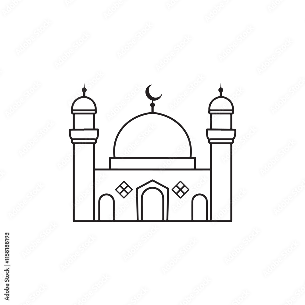 Minimalist Mosque vector Illustration. Minimalist Mosque vector Illustration.