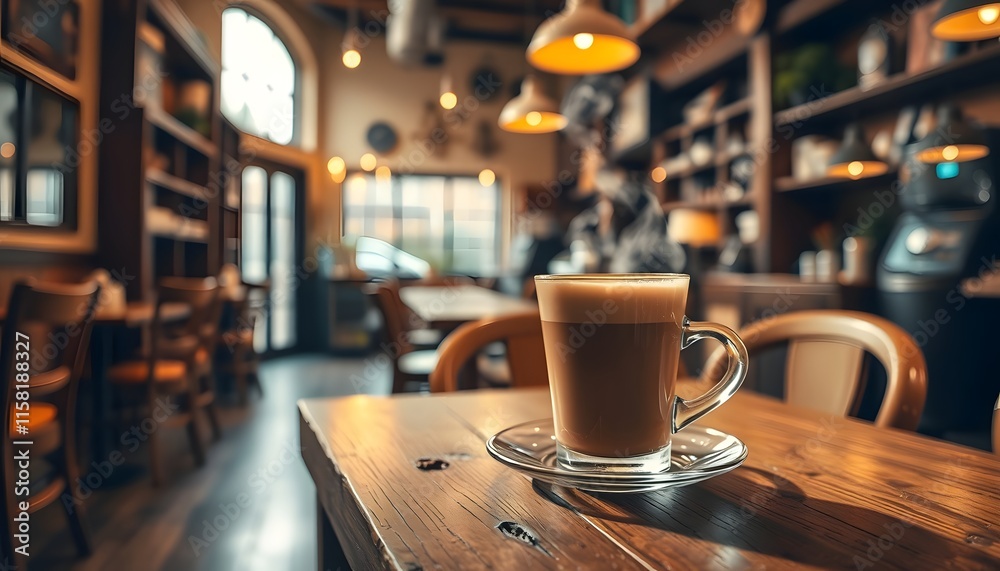 Latte in a cozy cafe perfect for relaxation. Latte in a cozy cafe perfect for relaxation.
