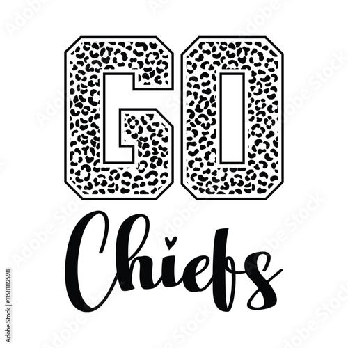 Go Chiefs Vector Design on White Background