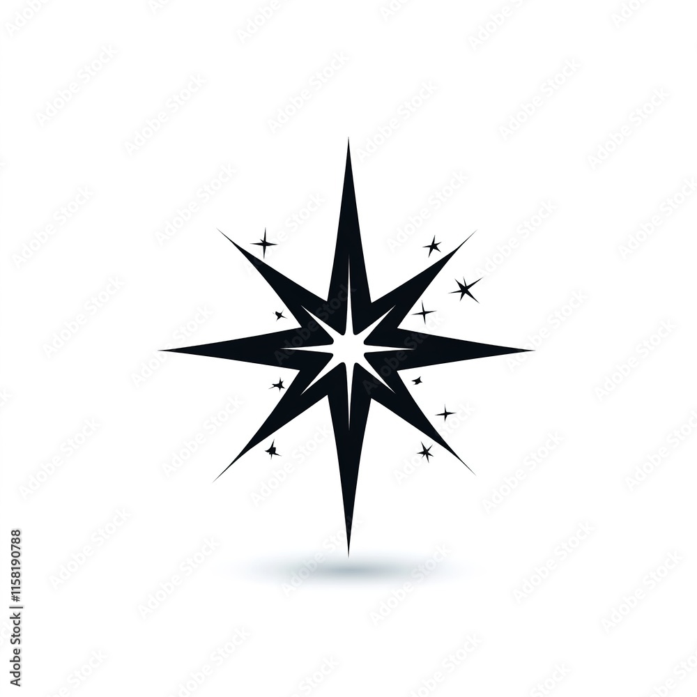 Shine icon and clean star icon, isolated on a white background. Featuring a sleek, minimalist design, this modern icon represents brilliance and radiance, perfect for decorative, achievement, Shine icon and clean star icon, isolated on a white background. Featuring a sleek, minimalist design, this modern icon represents brilliance and radiance, perfect for decorative, achievement,